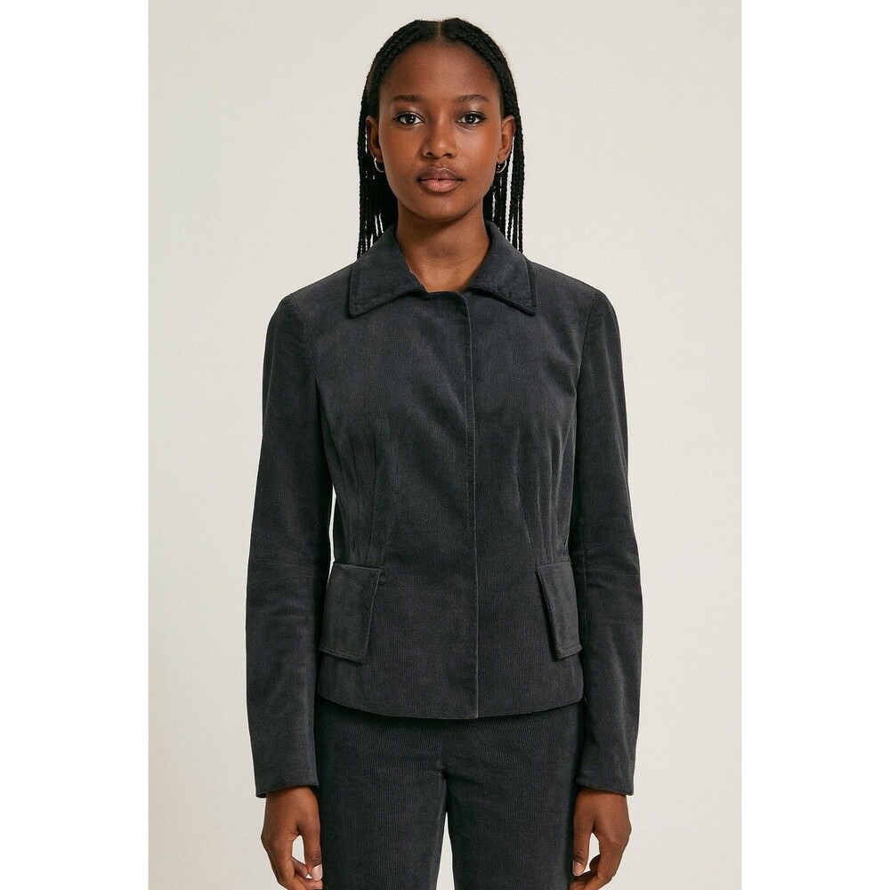 Akris Punto Women's Charcoal Gray Corduroy Designer Blazer Jacket size 6